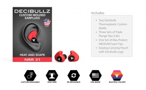 Custom Molded Earplugs RED